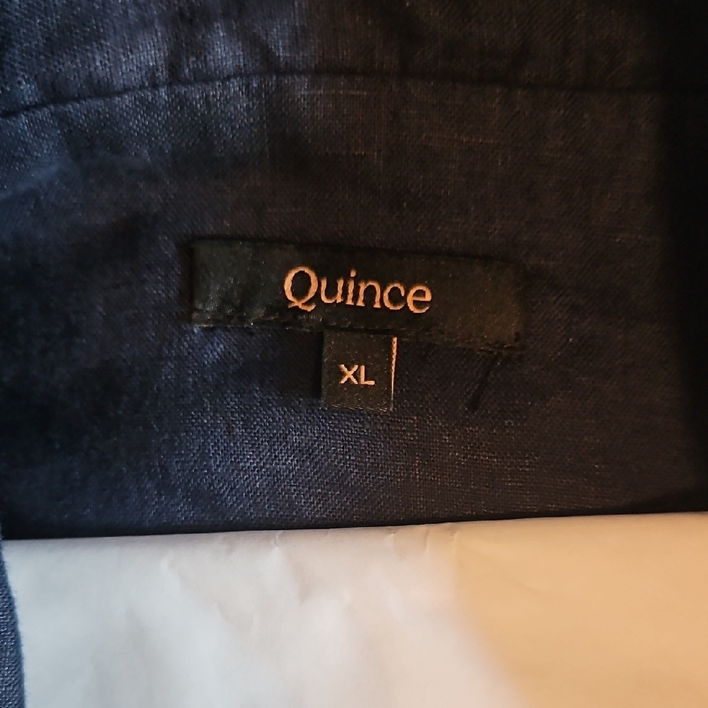 Quince Black Midi Shirt Dress with Self-Tie Waist - Picture 2 of 4
